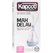 تصویر کاندوم تاخیری و نازک کاپوت مدل Max Delay بسته ۱۲ عددی 