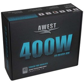 تصویر منبع تغذیه کامپیوتر اوست مدل GTAV400BW توان ۴۰۰ وات Awest GT-AV400-BW Silver 400W Power Supply