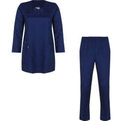 تصویر ست اسکراب زنانه خضرا مدل 38031 سورمه ای 