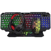 تصویر کیبورد و موس گیمینگ ایکستریکمی مدل CMX-415 به همراه هدست و پد موس 