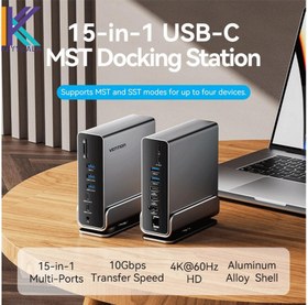 تصویر هابUSB-C to DP/HDMI x 2/USB 3.2 Gen 2 Type-C/USB 3.2 Gen 2 Type-A x 2 