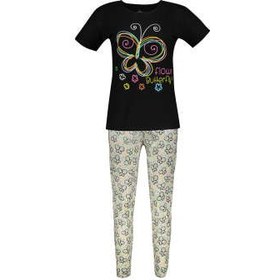 تصویر ست تی شرت و شلوار زنانه فمیلی هوم ور مدل پروانه 01 