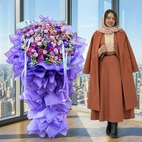 تصویر دسته گل ایستاده رز کد 504 