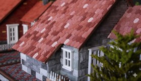 تصویر سفال بام پولکی مینیاتوری قرمز سایز 1.12 و ۱.۲۴ ابعاد: 4.8×2.7×1.6 cm و 2×1.1×0.4 cm