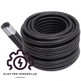 تصویر لوله فلکسی فلزی روکشدار مشکی سایز PG13 