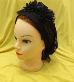 تصویر توربان دانتل گل دار 