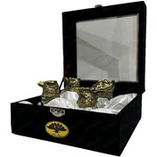 تصویر ست شات سر حیوانات 4 عددی آرت کن / مدل جعبه جیر مشکی چهار عددیART KAN 