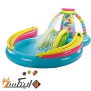 تصویر استخر بادی کودک اینتکس مدل 56137 سرسره دار رنگین کمان 
