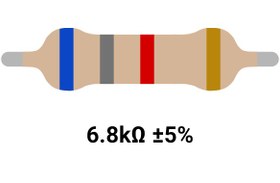 تصویر RESISTOR 2W 6.8K %5 – مقاومت ۲ وات ۶.۸ کیلواهم ۵% کربنی 