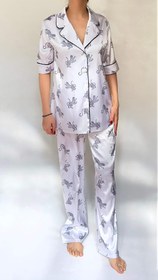 تصویر تیشرت شلوار ساتن زنانه لانیا ببر مشکی مناسب سایز 34 تا 42 - سایز 3 