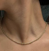 تصویر گردنبند نقره زنانه ساچمه ای_ 2077 