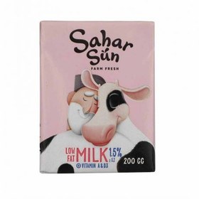 تصویر شیر کم چرب + ویتامین آ و د3 سحرسان 200 میلی لیتر low-fat milk + vitamin A and D3 Saharsun 200 ml
