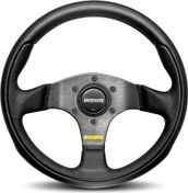 تصویر فرمان اسپرت مومو چرم 