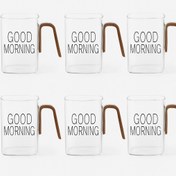 تصویر لیوان مربعی دسته چوبی پیرکس مدلpyrex NB-424 