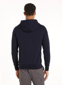 تصویر هودی مردانه با لوگو، آبی - از جنس پنبه برند Tommy Hilfiger Men's Logo Hoodie, Blue - Cotton