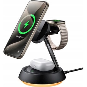 تصویر استند رومیزی شارژ وایرلس مک دودو Mcdodo 3in1 15w NightLight Magnetic Wireless Charging Station - شش ماهه تعویض اورجیلند 