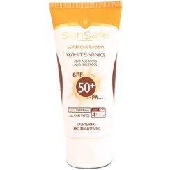 تصویر کرم ضد آفتاب رنگی سان سیف، SPF50، مدل Whitening، مناسب انواع پوست تنالیته رنگ روشن و حجم 50 میلی‌ لیتر، محافظت کننده در برابر اش 