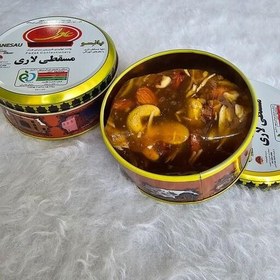 تصویر حلوا مسقطی لاری فلزی چهار مغز 280 گرمی پانسو از تولیدی عادلی (فدک) 