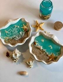 تصویر شمع دریایی با ظرف صدف 