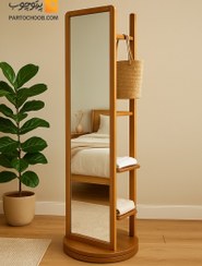 تصویر آینه دکوراتیو گردون مدل نیلا رگال دار چرخشی 