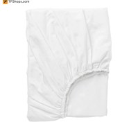 تصویر ملحفه ایکیا مدل DVALA سایز 200×80 سانتی متر سفید Fitted sheet