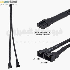 تصویر کابل اسپلیتر و تبدیل 4 پین PWM فن مادربورد مدل 1 به 2 4Pin PWM Fan Splitter Adapter Cable (1 to 2 Converter) 