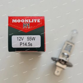 تصویر لامپ هالوژن 55 وات بی سیم H1 مونلایت 55W 12V H1 MOOMLITE