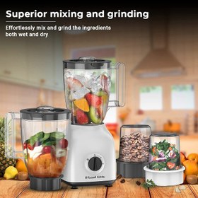 تصویر بلندر یا مخلوط کن و آسیاب کن و خرد کن 4 در1 برند راسل هابز انگلستان RUSSEL HOBBS BLENDER BWM103 