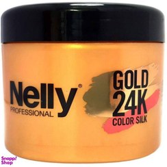 تصویر ماسک مو رنگ شده بیست و چهار کا گلد نلی حجم 500 میل اورجینال hair coloured hair mask 24k Gold Nelly 500 ML