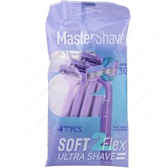 تصویر خودتراش دو لبه سافت مستر شیو 2 فلکس 4 عددی Master Shave Soft 2 Flex Ultra Shave Blade