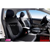 تصویر روکش صندلی کیا سراتو سایپایی چرم و تور رنگ مشکی 