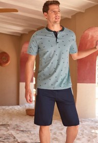 تصویر تی شرت شلوارک مردانه ترک - Berrak 9198 رنگ آبی collection 2023 Berrak