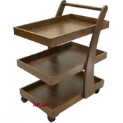 تصویر ترولی چوبی ماساژ ریلکس 3 طبقه چرخدار RELAX