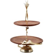 تصویر شیرینی دو طبقه چوب و برنج گل شیپوری 