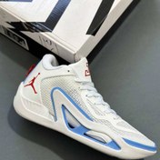 تصویر کفش بسکتبال نایکی مدل Tatum 1 رنگ سفید آبی 