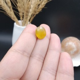 تصویر نگین یاقوت زرد تراش جواهری اصل معدنی کد 6974 