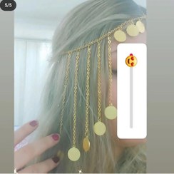 تصویر ریسه مو سکه ای رنگ ثابت ، سربند ، فرقبند ، سرزلفی ، پیشانی بند . سربند سکه ای ارسال رایگان 