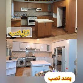 تصویر برچسب کابینت تمام پی وی سی قابل شستشو جنس ضخیم هر رول 10 متر طول عرض60 