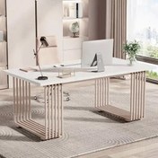 تصویر میز اداری چوب فلز مدل لوتوس Lotous metal table base
