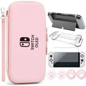 تصویر vgbus 7in1 accessory case for nintendo switch oled pink 