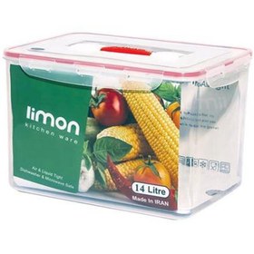 تصویر ظرف نگهدارنده لیمون مدل 14 لیتری ظرف نگهدارنده چهار قفله لیمون ( LIMON ) با ظرفیت 14 لیتر و دارای واشر سیلیکونی دور درب به منظور ممانعت از ورود هوا به داخل ظرف