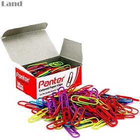 تصویر گیره کاغذ پنتر مدل رنگی 100 عددی سایز 28mm Pentre colored paper clips