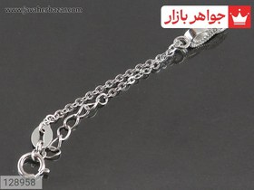 تصویر آویز ساعت نقره طرح بینهایت کد 128958 