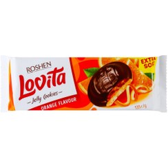 تصویر بیسکویت روشن لاویتا Roshen Lovita Orange با ژله پرتقال و روکش شکلاتی 135 گرم 