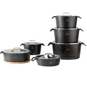 تصویر سرویس قابلمه ۱۲ پارچه چدن جدید SG اس جی مدل آکا 