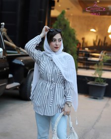 تصویر مانتو اسپرت زنانه مدل دانشجویی جنس لینن Student sports coat