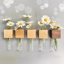 تصویر مجموعه ۳ عددی گلدان چوبی دکوری ROCCO-02 