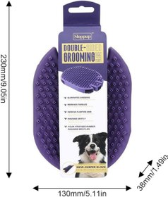 تصویر دستکش حمام و برس دو طرفه سگ و گربه ردون Pet Bath Massage Brush - Double-Sided Dog Grooming Brush