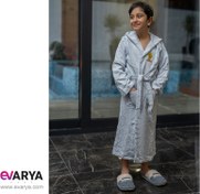 تصویر حوله تن پوش کودک کلاه دار برند prenatal مدل tweety رنگ آبی یخی سایز 8-7 