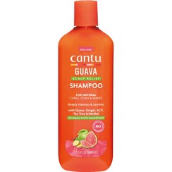 تصویر شامپو ضد شوره و درمان‌کننده پوست سر خشک و حساس کنتو مخصوص موهای فر Cantu Guava and Ginger Anti-dandruff Shampoo